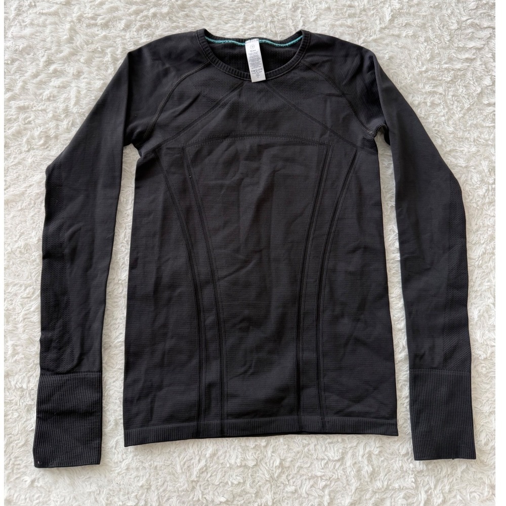 Ivivva Long Sleeve Top Girls 10 Swiftly Tech IG3503S Black Excellent